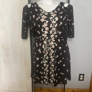 Abito donna floreale Maurice’s spalle fredde manica 3/4 scollo a V taglia large - Foto 1 di 10