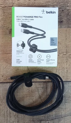 Belkin BOOST CHARGE Pro Flex Braided USB-C to C Cable 10ft CAB011bt2MBK - Black - Image 1 of 3