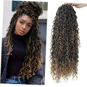 NEW Goddess Locs Crochet Hair River Fauxs Locs 18Inch 18 Inch (Pack of 4) 1B/27 - Picture 1 of 7