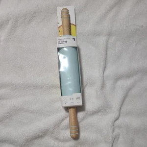 Sharper Image 18" Aqua Silicone Rolling Pin Comfortable Grips NEW - Picture 1 of 5