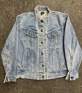 VTG 70s 80s Lee Riders Denim Trucker Small Jacket Faded Light Wash Made In USA - Picture 1 of 8