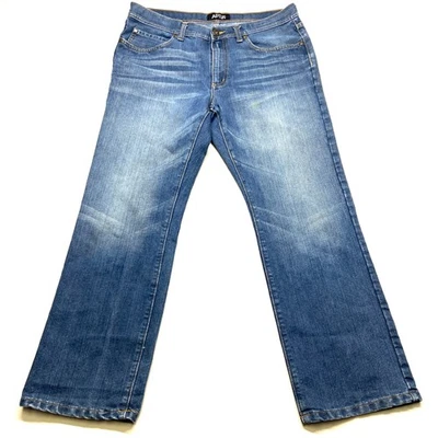 Pantalones de mezclilla APT .9 para hombre 36x30 azul de algodón bootcut pierna tiro medio calce ajustado Foto 1 de 4