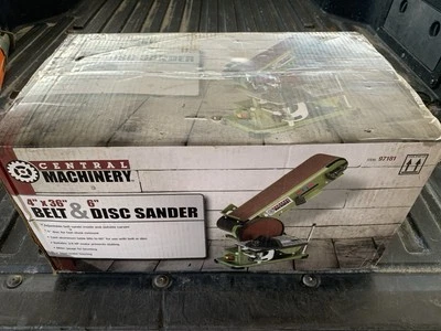 ЦЕНТРАЛЬНОЕ ОБОРУДОВАНИЕ 4 дюйма 36 дюймов РЕМЕНЬ И 6 «ДИСК ШЛИФОВАЛЬНЫЙ СТАНОК НОВЫЙ - Изображение 1 из 3