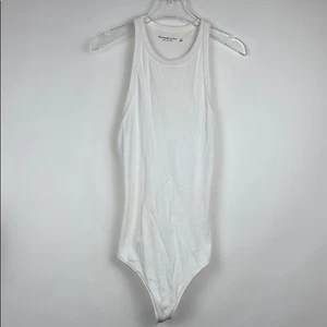 Abercrombie White Soft AF Rib Sleeveless Tank Bodysuit Size Medium - Picture 1 of 6