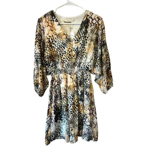 Savanna Jane Vestido Manga 3/4 Rosa Naturaleza Paseo Animal Estampado Mujer Pequeño NUEVO - Imagen 1 de 7