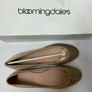 Zapatos de ballet Bloomingdale para mujer Kacey beige satinado sin cordones talla UE 37M EE. UU. 6 - Imagen 1 de 6