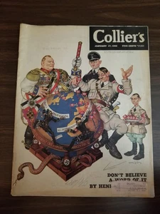 1942 Colliers Original January 17 Arthur Szyk  Hitler's World Map - Picture 1 of 4
