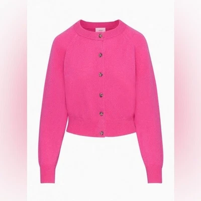 Cárdigan Suéter Aritzia Wilfred Rosa Magenta 100% Cachemira Coqueta Talla XS Foto 1 de 4