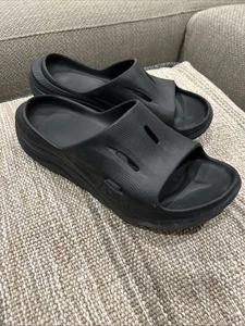 Hoka One One Ora 3 Herren Größe 12 Recovery Slides Komfort Sandalen Schwarz Slipper - Bild 1 von 10