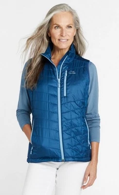 NEW L.L. Bean Womens Primaloft Packaway Ultralight Puffer Vest Blue Medium $139 - Image 1 of 4