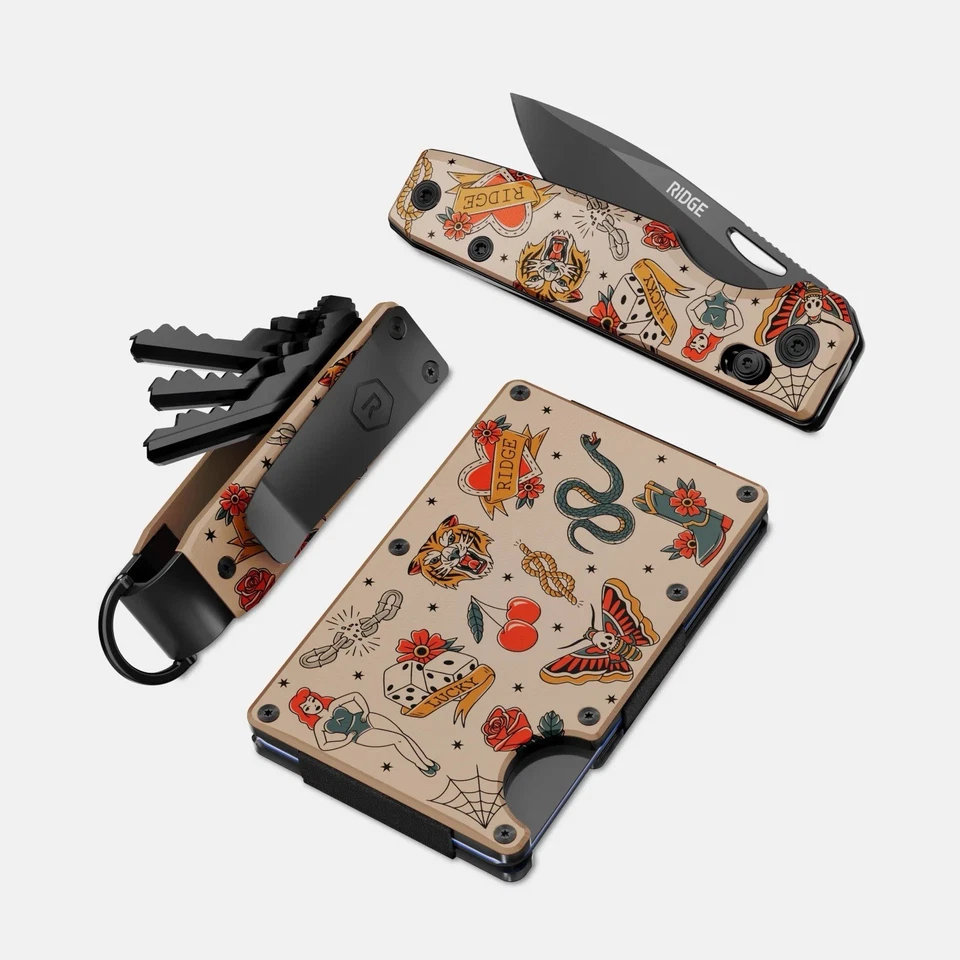 Ridge Americana Daily Carry Kit, Wallet, Key Case, Pocket Knife - Brand New - Image 1 of 4