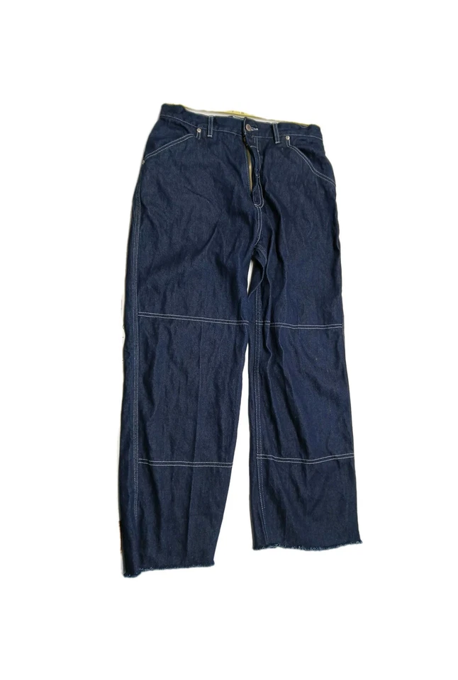 Pantalones de mezclilla vintage Y2K Joker marca holgados patinador pierna ancha grunge lavado oscuro talla 32x30 Foto 1 de 4