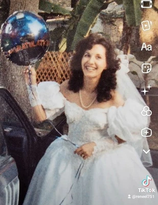 Vestido de noiva vintage década de 1980 tamanho 6 designer Richard Glasgow - Imagem 1 de 4