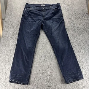 Calvin Klein Jeans Mens 40x34 Blue Dark Wash Cotton Stretch Slim Straight - Picture 1 of 11