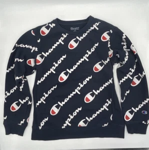 Vintage Champion Reverse Weave Logo Sweatshirt All Over Print Size XL #C232 - Picture 1 of 5
