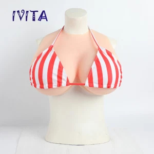 IVITA 8XL GG Cup Realistic Boobs Silicone Breast Forms Transgender Fake Boobs - Picture 1 of 12