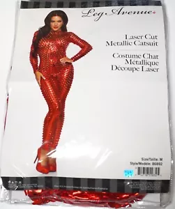 NEW LASER CUT METALLIC CATSUIT SIZE MEDIUM (RED) - Picture 1 of 1