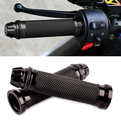 For Suzuki GSXR600 1000 Motorcycle 7/8" Hand Grips Rubber Gel Handle Bar Black - Image 1 of 4