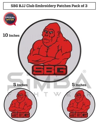 3 Pcs BJJ Gi Patches Custom Bjj Patches Jiujitsu SBG Club Gi Embroidery Patches - Image 1 of 4