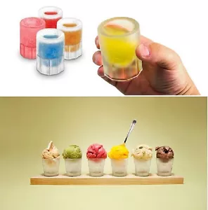4 Cup Shape Rubber Shooters Shot Ice Cube Glass Freeze Mold Maker Tray Party - Picture 1 of 15