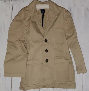Gap Kids Lightweight Cotton Khaki Tan Blazer Suit Jacket Size XS 4-5 *S24 - Picture 1 of 5