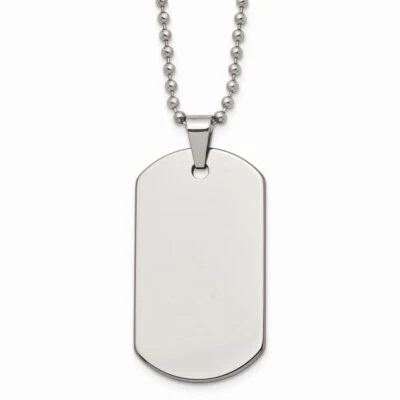 Collar de 22 pulgadas con etiqueta de perro pulido de tungsteno Foto 1 de 4