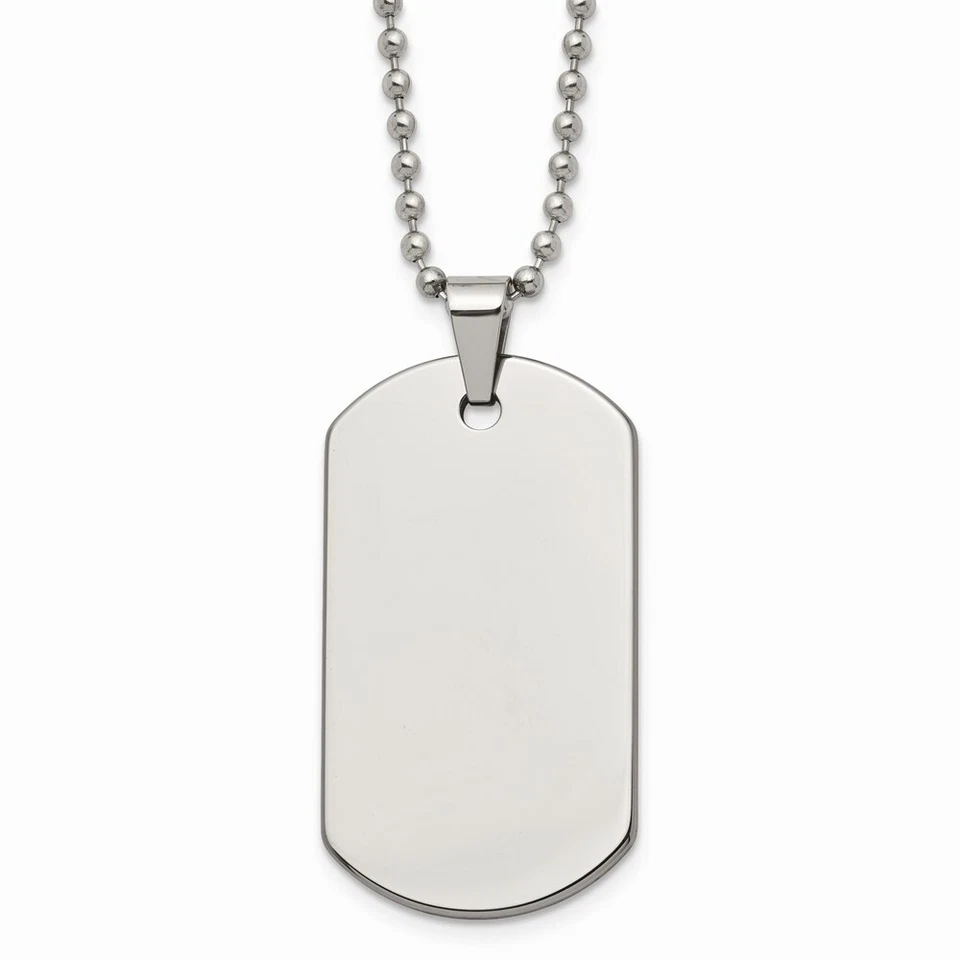 Collar de 22 pulgadas con etiqueta de perro pulido de tungsteno Foto 1 de 1