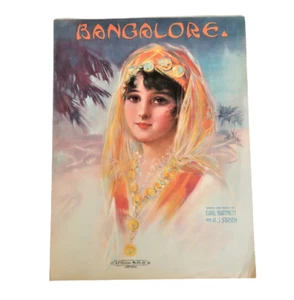Partituras de colección Earl Burtnett AJ Stasny Music Co Bangalore bonita portada 1919 - Imagen 1 de 10