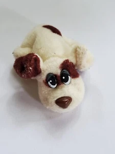 Vtg Mini Pound Puppies 2.75" Brown Spots, Sleepy Eyes Jack Russell Terrier Dog - Picture 1 of 6
