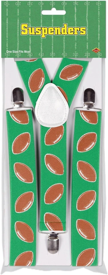 Tirantes Beistle Football Game Day - 1 pieza, talla única, marrón/verde/blanco Foto 1 de 1