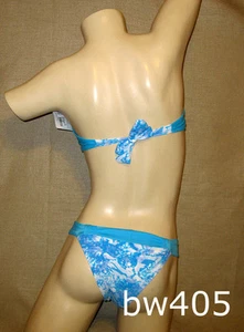Sexy AZUL CLARO ESTAMPADO BANDEAU ACOLCHADO TOP Bikini Brasileño Traje de Baño Traje de Baño S - Imagen 1 de 5