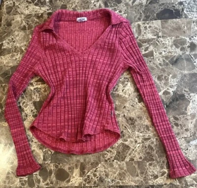 Vtg Y2k 2000s Moto Skater Grunge Collared 00s Aesthetic Baby Tee XL! Bella Swan - Image 1 of 4