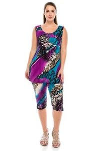 Travel Knit Capri Set, A-LineTank,New, Jostar Stretchy no-iron poly/span 985 - Picture 1 of 2