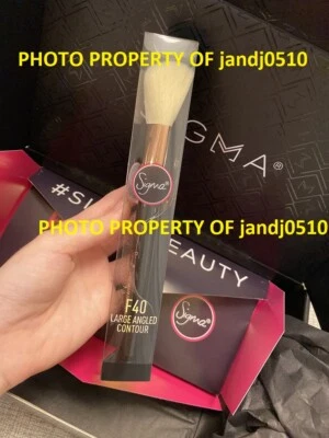 AUTHENTIC Sigma F40 Large Angled Contour  Synthetic Fiber Brush ROSE GOLD COPPER - Image 1 of 4