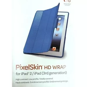SPECK PixelSkin HD WRAP iPad 2 / 3rd Gen Protective Cover / Viewing Stand BLUE - Picture 1 of 3