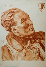 WW2 German Luftwaffe Knight Iron Cross Winner Fighter Pilot Poster