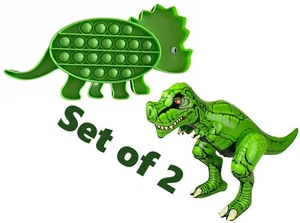 8''-10'' Green Dinosaur Bubble Popper & 24'' T-Rex Inflatable Dinosaur Toy - Picture 1 of 4