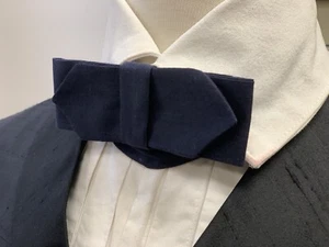 19th century - Victorian Man's DARK BLUE cotton Cravat / Necktie, NEW - Picture 1 of 11