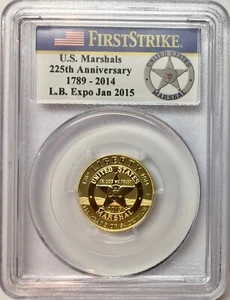 2015-W U.S. Marshals Service Gold 5 $ 225th Anniversary L.B Expo PCGS PF-70DCAM - Bild 1 von 4