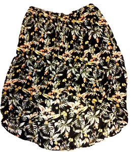 Style & Co Womens 2X Skirt Maxi Long Cool Wrap Lined Tropical Black MSRP $59 NWT - Picture 1 of 4