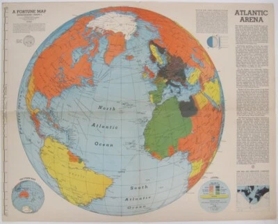 Original 1942 Richard Edes Harrison Persuasive Map "ATLANTIC ARENA" World War II - Image 1 of 4