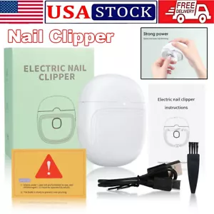 Electric Nail Clippers Automatic LED Light Trimmer Toe Cutter USB Rechargeable - Picture 1 of 21
