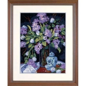 Diy Needlepoint Tapestry Embroidery "Tulips And Lilac" Embroidery Kit. Unprinted - Picture 1 of 1