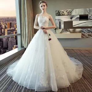 2024 Damen Braut Hochzeitskleid Braut Tube Korsett Hochzeitskleid Prinzessin Frocks - Bild 1 von 9
