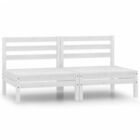 Garden Middle Sofas 2 Pcs White Solid Pinewood G2y9