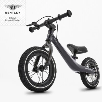 BENTLEY Laufrad mit Bremse piano schwarz Magnesium Rahmen Ledersitz Balance Bike