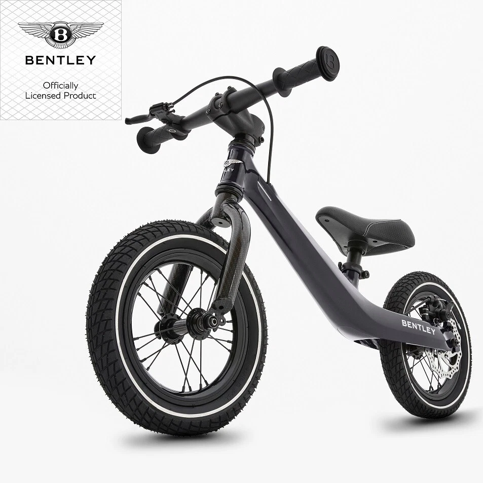 BENTLEY Laufrad mit Bremse piano schwarz Magnesium Rahmen Ledersitz Balance Bike - Bild 1 von 4