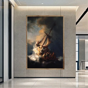 Rembrandt - Der Sturm auf dem See Genezareth - Wandbild Poster / Leinwanddruck - Bild 1 von 3