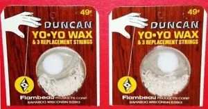 VINTAGE 2 packs 1960's DUNCAN YO YO WAX & 3 REPLACEMENT STRINGS Mint Carded NOS - Picture 1 of 1