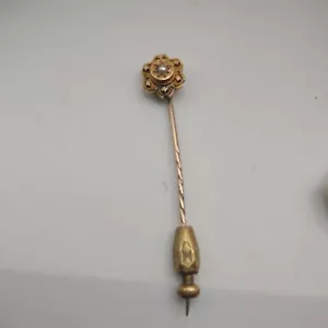 Antik 15 Karat Gold und Samen Perle Stick Pin - Bild 1 von 4